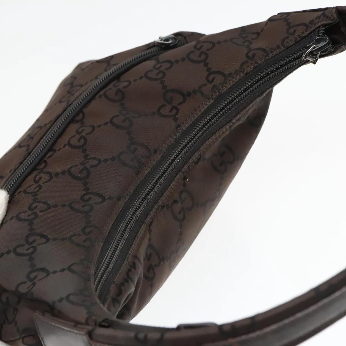 GUCCI GG Canvas Shoulder Bag Brown Silver 001 3386 93492