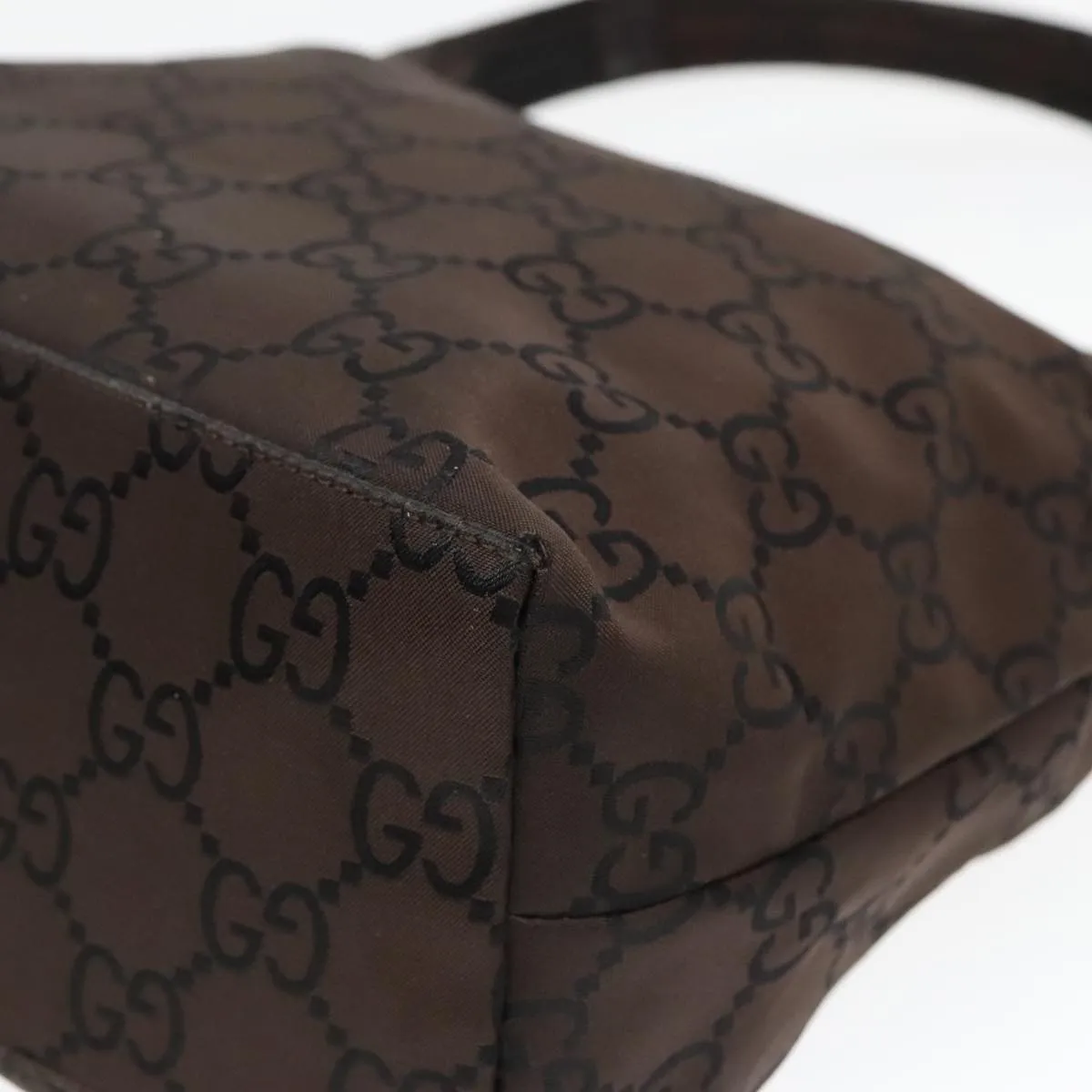 GUCCI GG Canvas Shoulder Bag Brown Silver 001 3386 93492