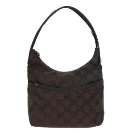GUCCI GG Canvas Shoulder Bag Brown Silver 001 3386 93492