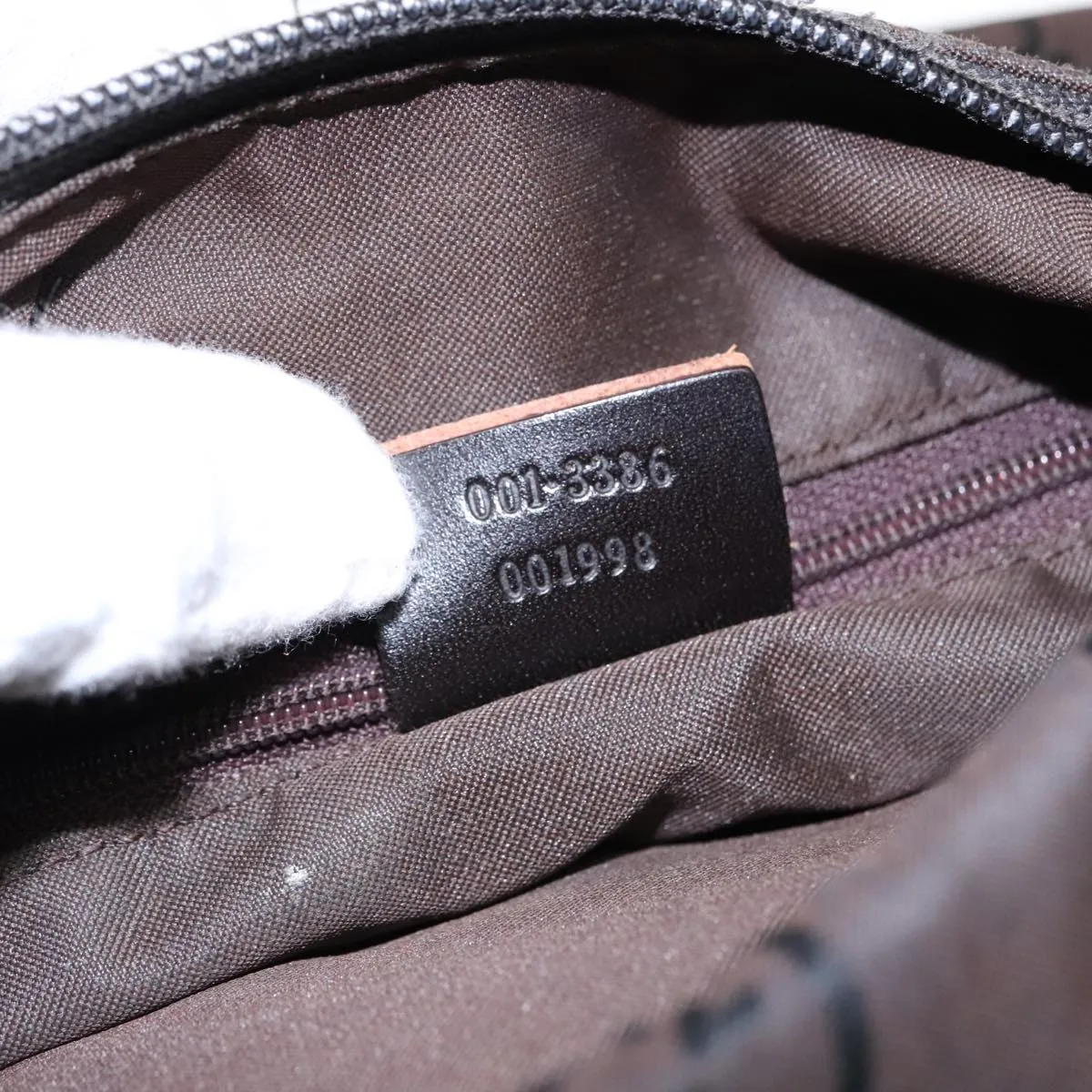 GUCCI GG Canvas Shoulder Bag Brown Silver 001 3386 93492