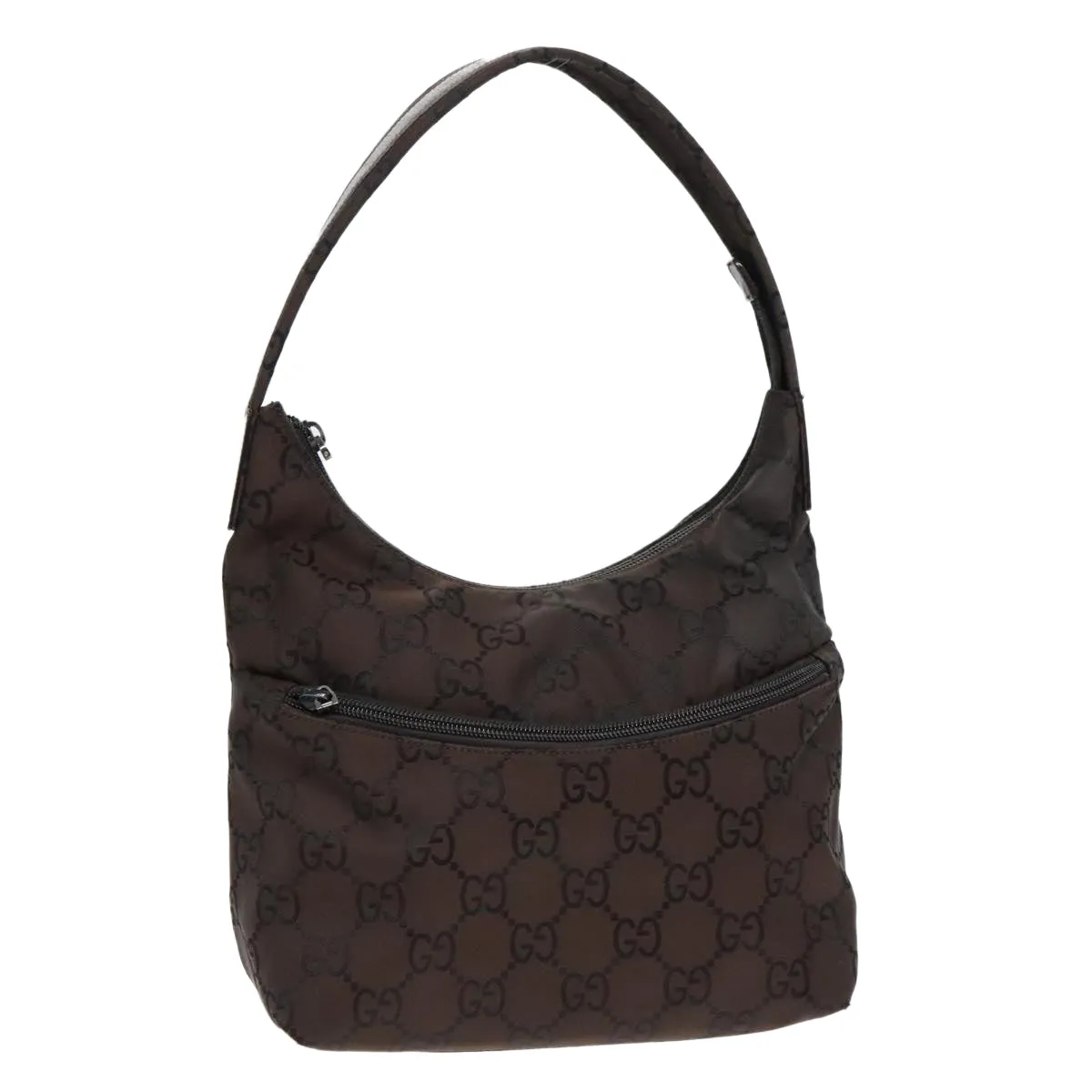 GUCCI GG Canvas Shoulder Bag Brown Silver 001 3386 93492