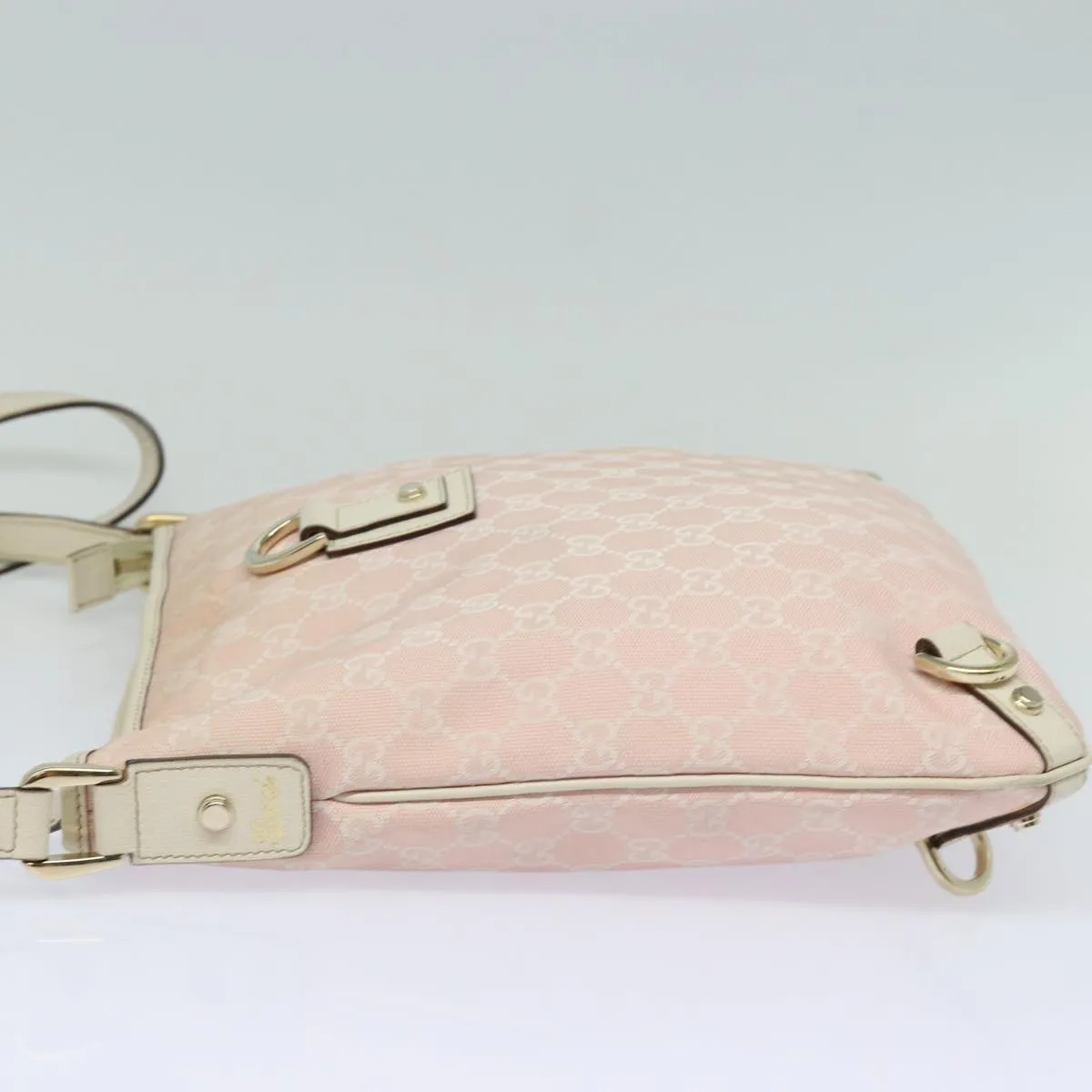 GUCCI GG Canvas Shoulder Bag Pink Gold 131326 84659