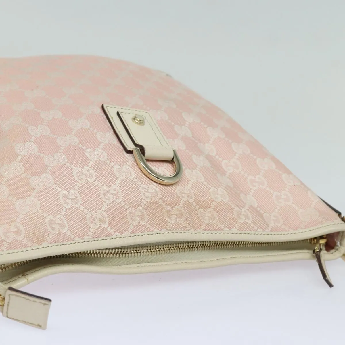 GUCCI GG Canvas Shoulder Bag Pink Gold 131326 84659