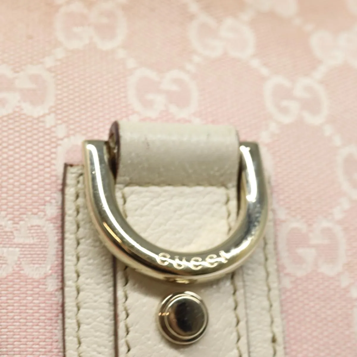GUCCI GG Canvas Shoulder Bag Pink Gold 131326 84659