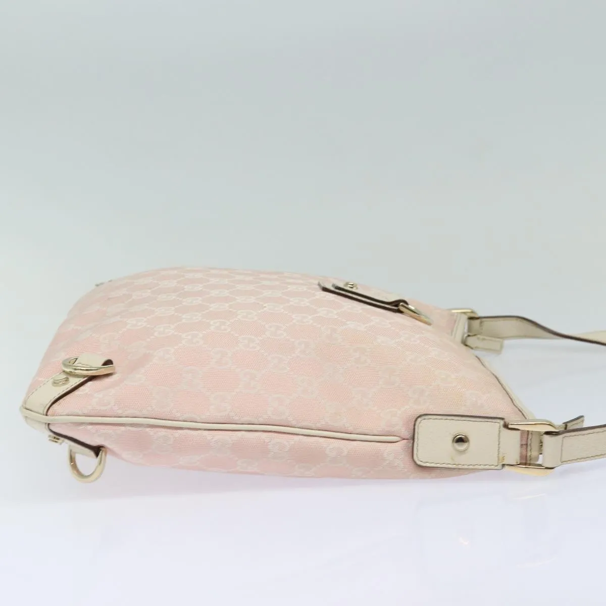 GUCCI GG Canvas Shoulder Bag Pink Gold 131326 84659