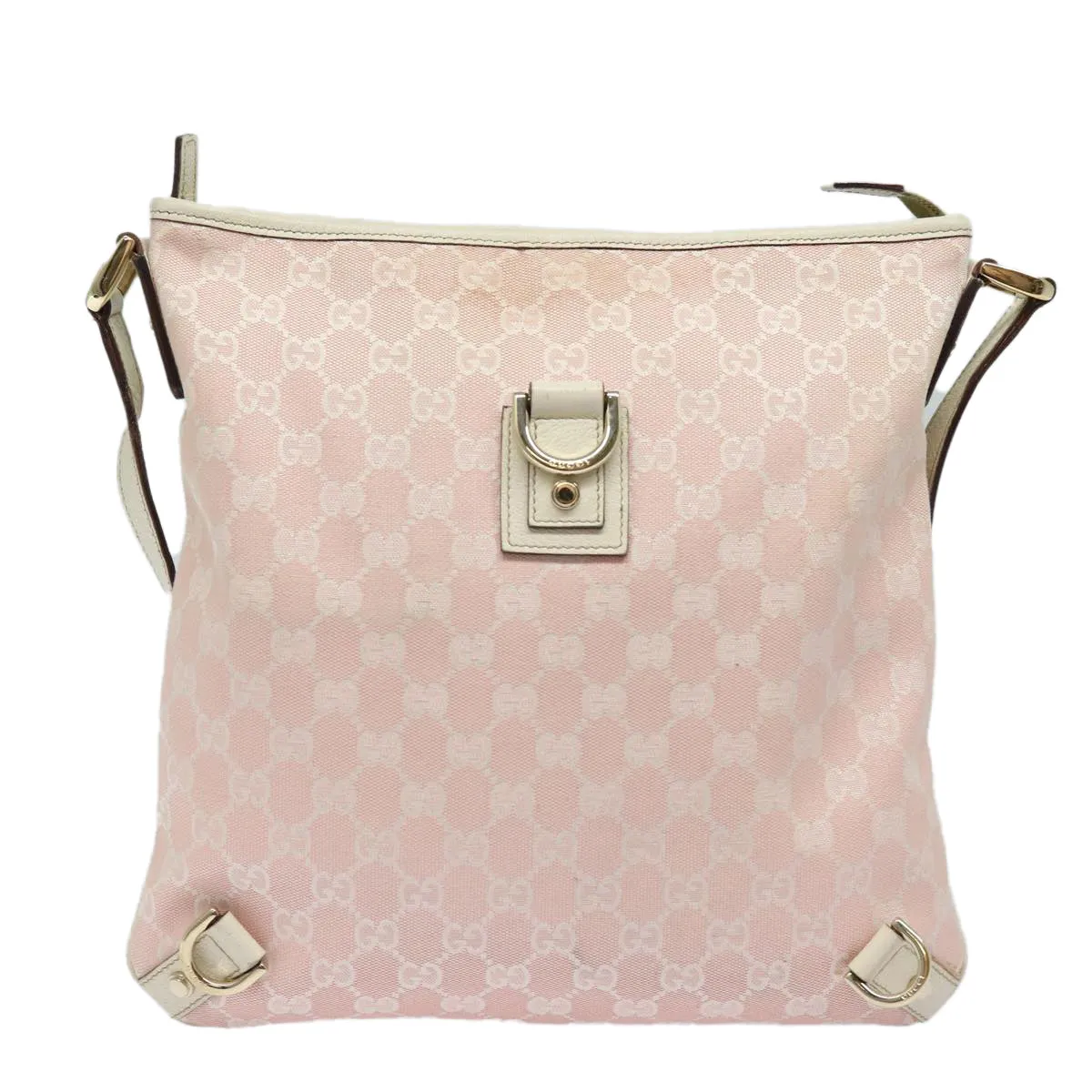 GUCCI GG Canvas Shoulder Bag Pink Gold 131326 84659