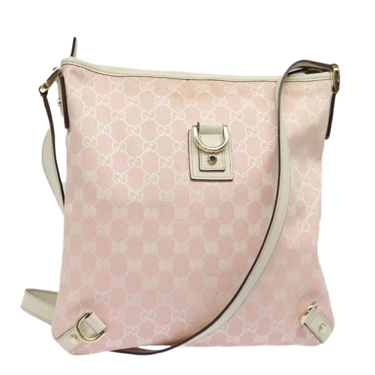 GUCCI GG Canvas Shoulder Bag Pink Gold 131326 84659