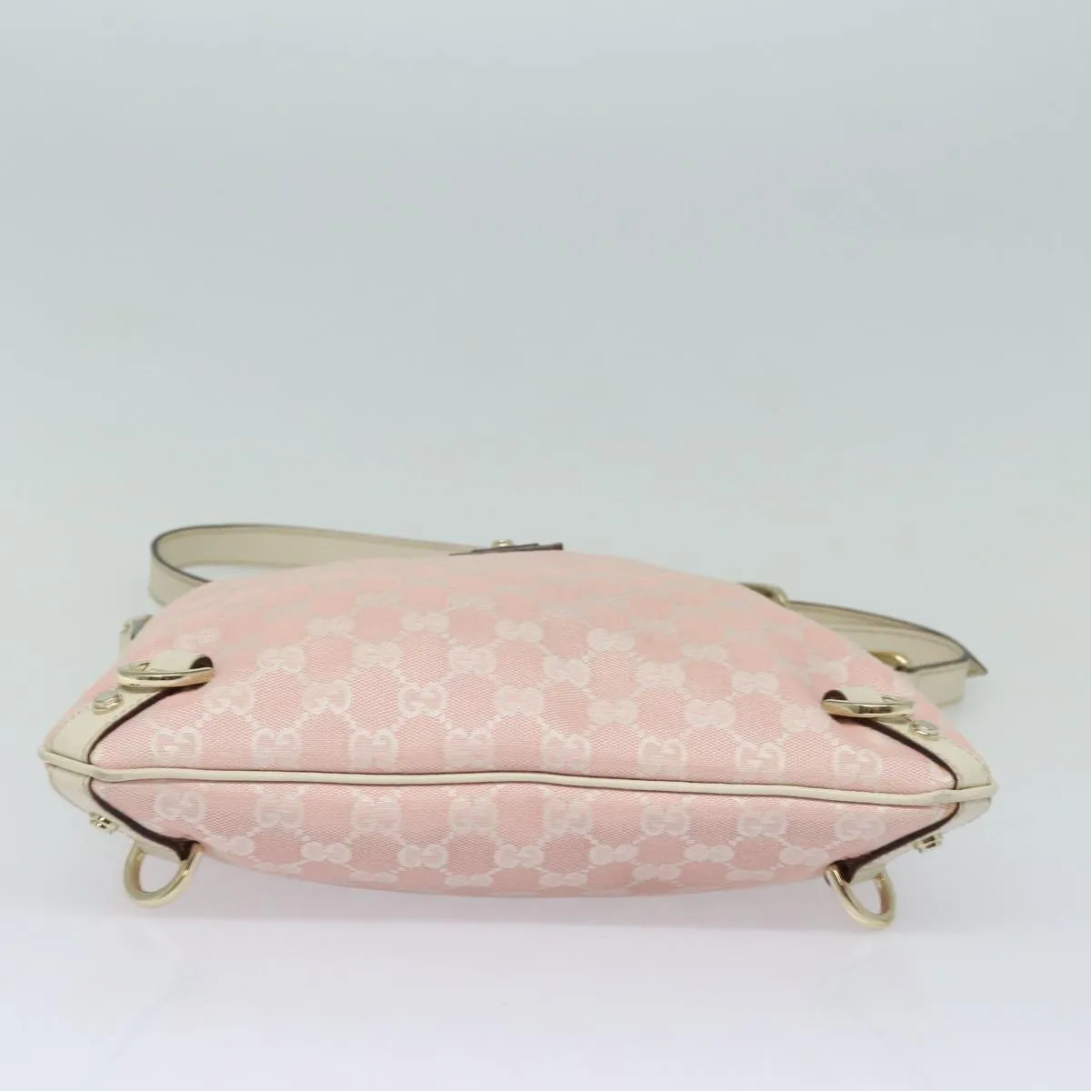 GUCCI GG Canvas Shoulder Bag Pink Gold 131326 84659