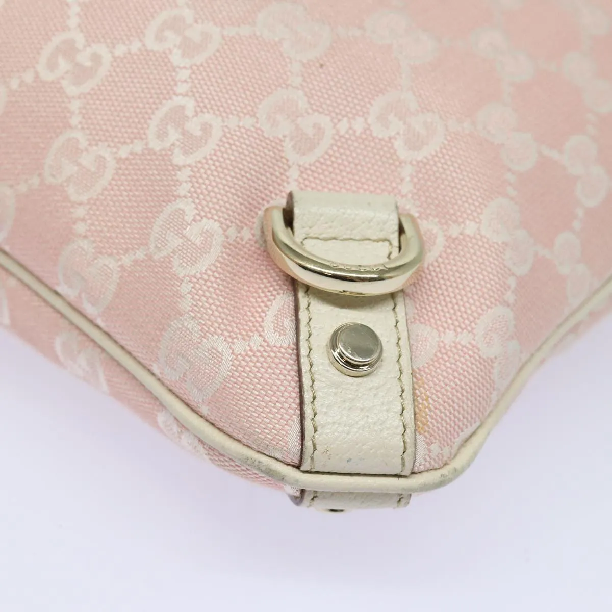 GUCCI GG Canvas Shoulder Bag Pink Gold 131326 84659