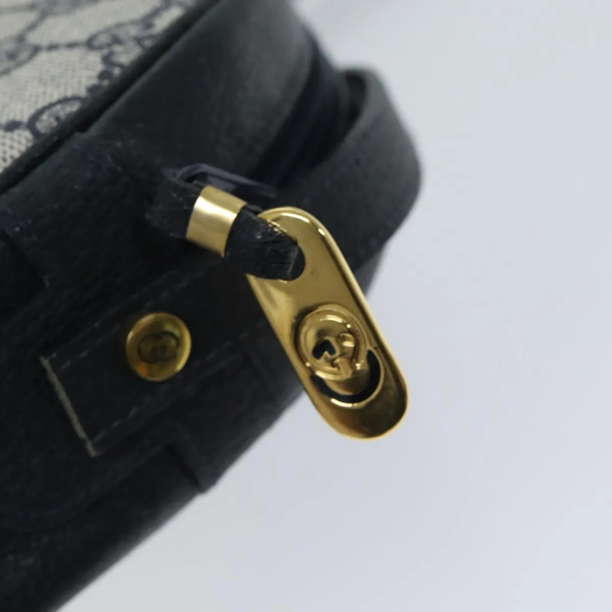 GUCCI GG Canvas Shoulder Bag PVC Navy yk11780