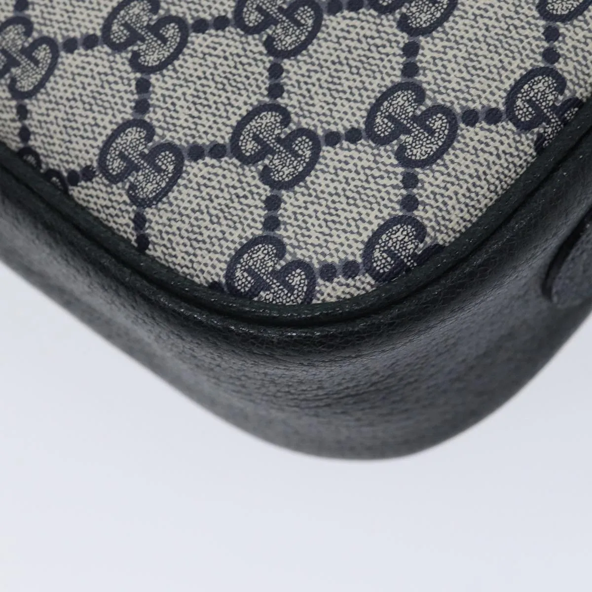 GUCCI GG Canvas Shoulder Bag PVC Navy yk11780
