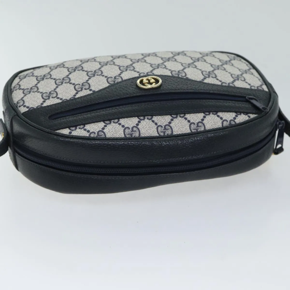 GUCCI GG Canvas Shoulder Bag PVC Navy yk11780