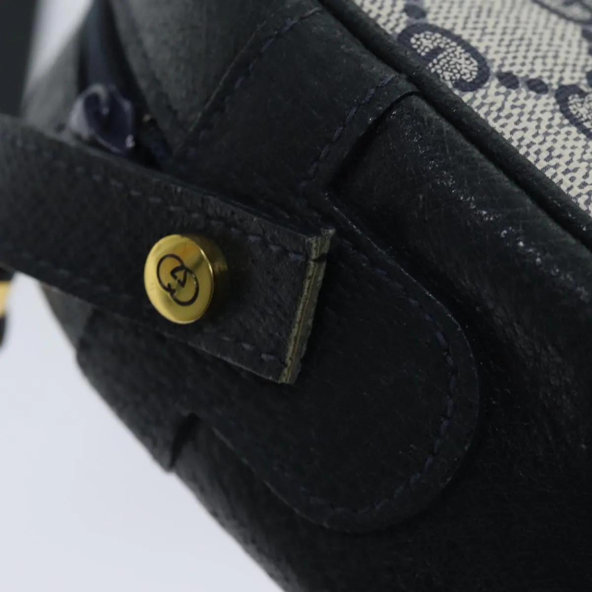 GUCCI GG Canvas Shoulder Bag PVC Navy yk11780