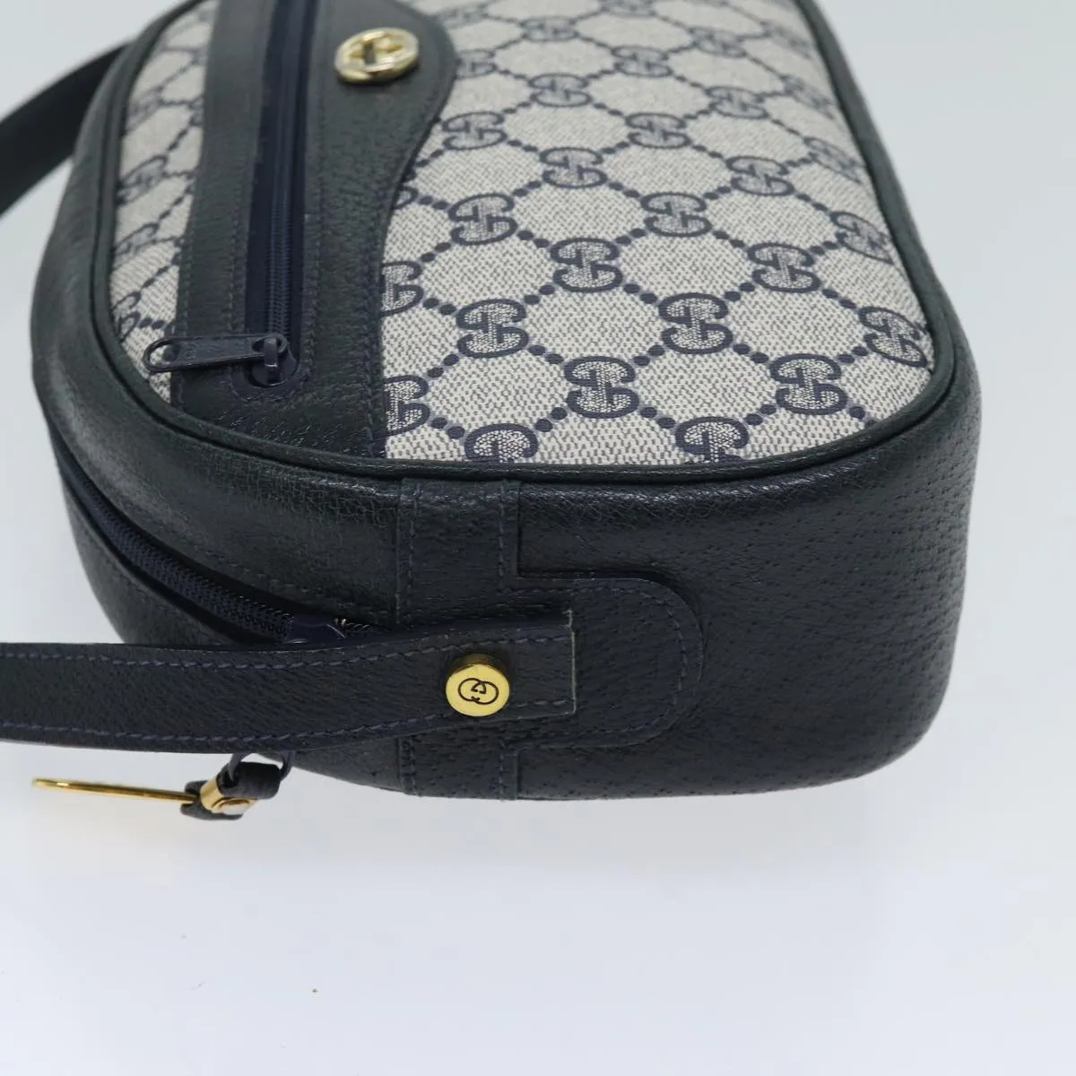 GUCCI GG Canvas Shoulder Bag PVC Navy yk11780