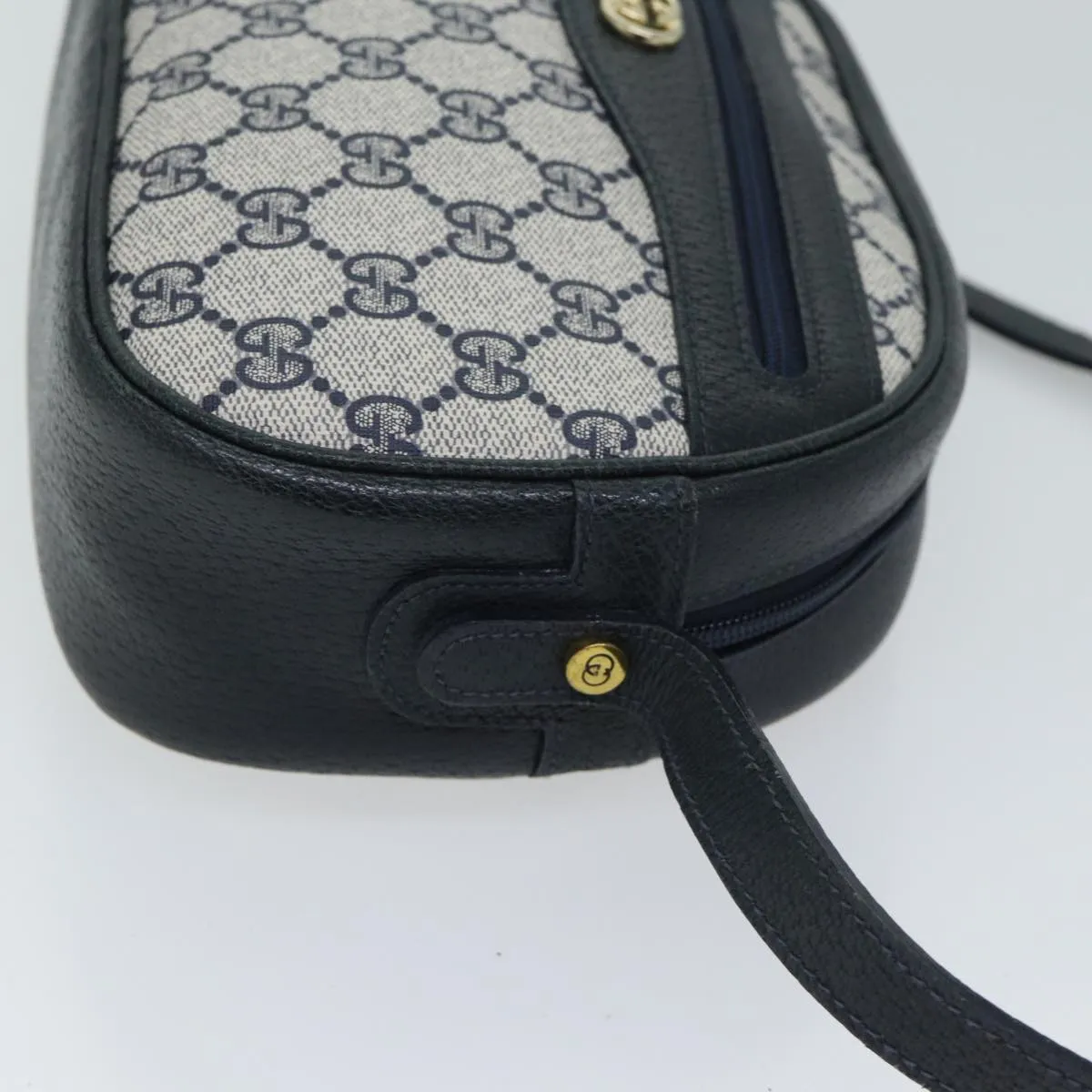 GUCCI GG Canvas Shoulder Bag PVC Navy yk11780
