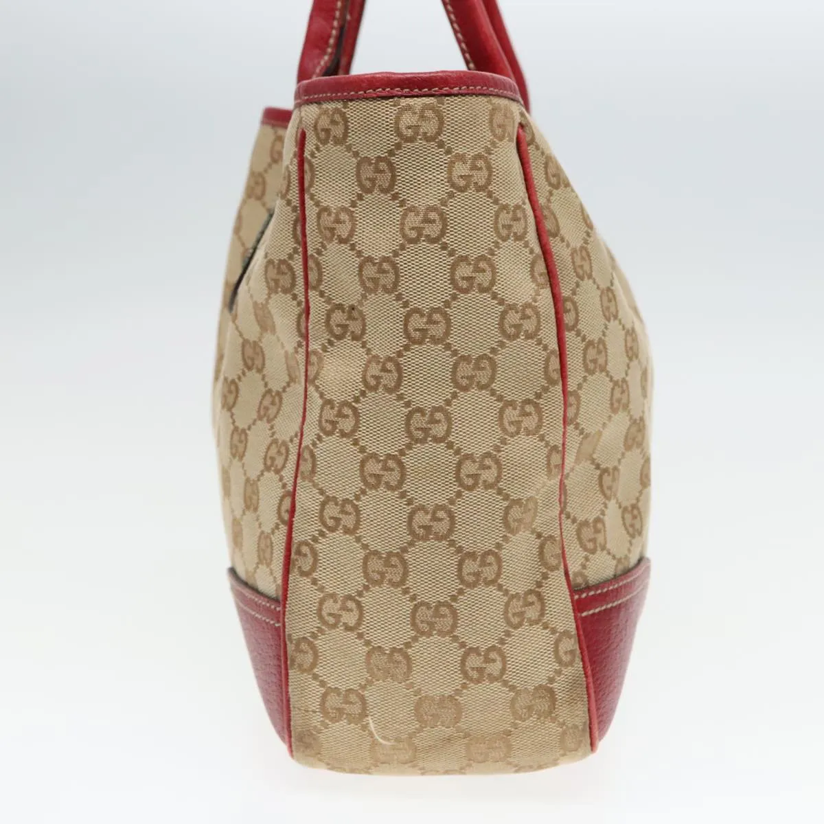 GUCCI GG Canvas Web Sherry Line Shoulder Bag Beige Gold Red 163805 93220