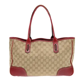 GUCCI GG Canvas Web Sherry Line Shoulder Bag Beige Gold Red 163805 93220