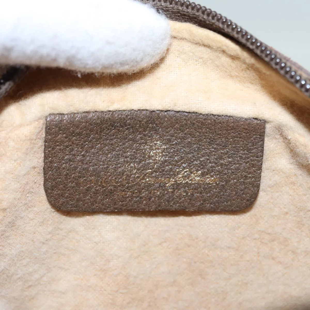 GUCCI GG Canvas Web Sherry Line Shoulder Bag PVC Leather Beige 83135