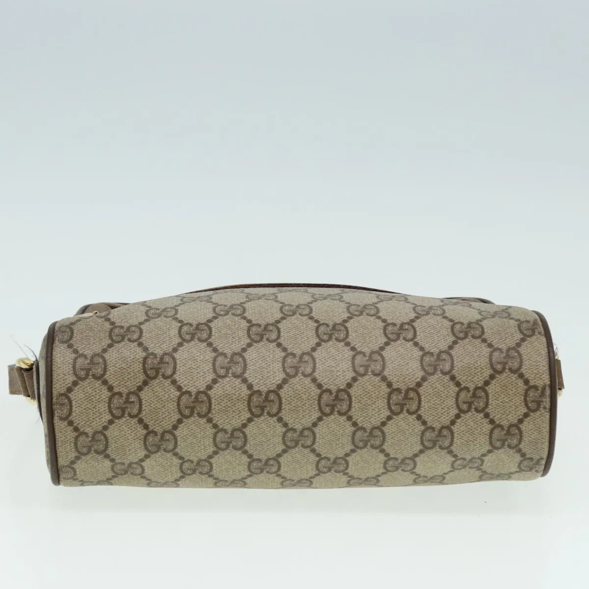 GUCCI GG Canvas Web Sherry Line Shoulder Bag PVC Leather Beige 83135