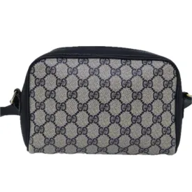 GUCCI GG Supreme Sherry Line Shoulder Bag PVC Navy Red 116 02 089 ep4504