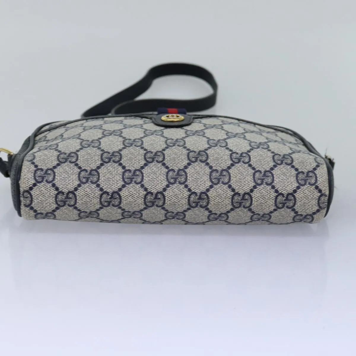 GUCCI GG Supreme Sherry Line Shoulder Bag PVC Navy Red 116 02 089 ep4504