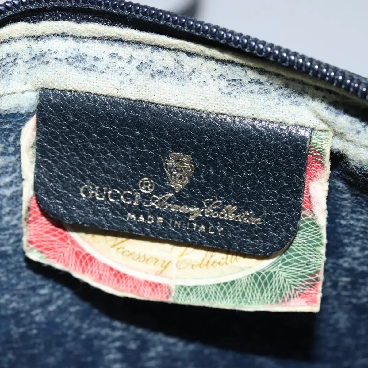 GUCCI GG Supreme Sherry Line Shoulder Bag PVC Navy Red 116 02 089 ep4504