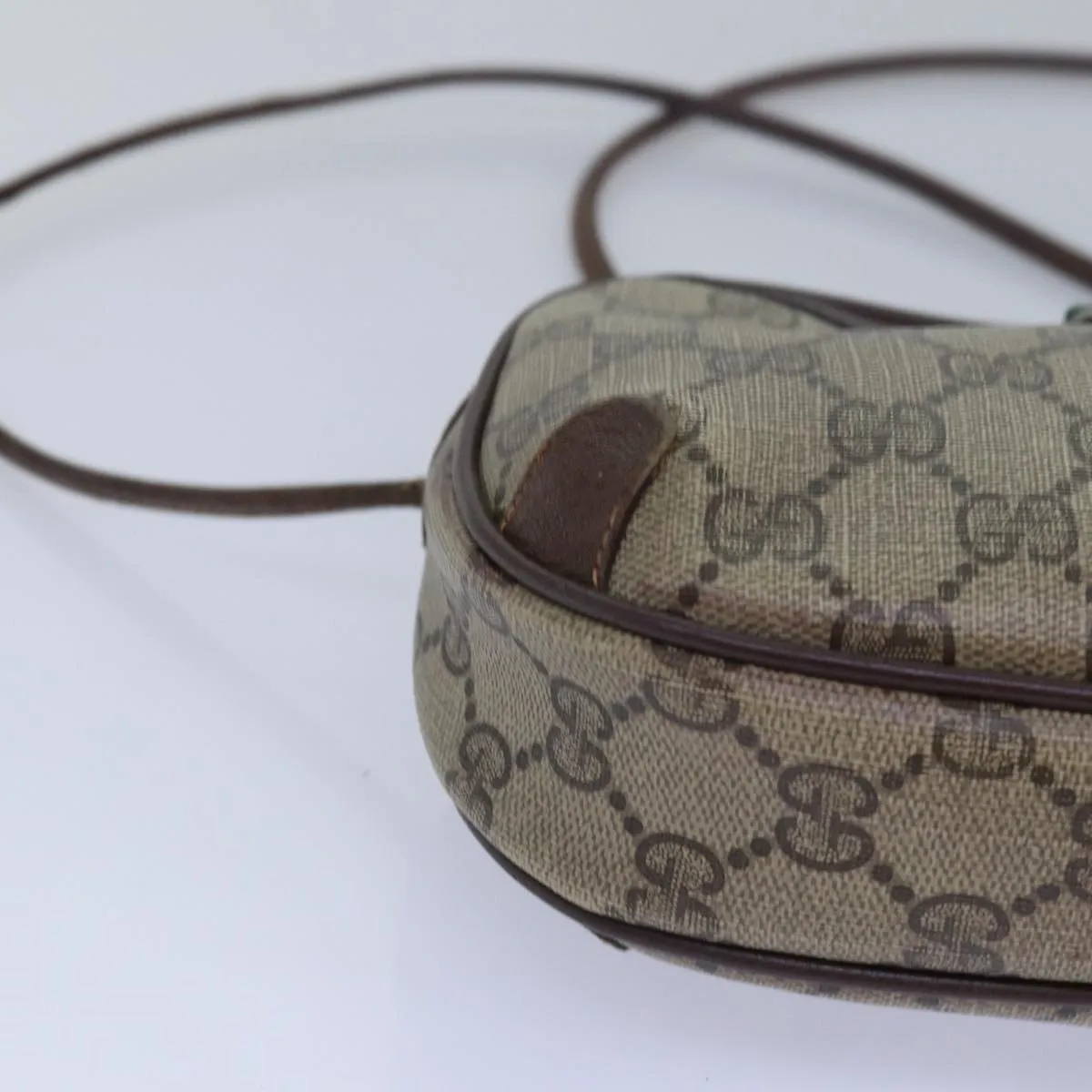 GUCCI GG Supreme Shoulder Bag PVC Leather Beige 156 02 066 bs15442