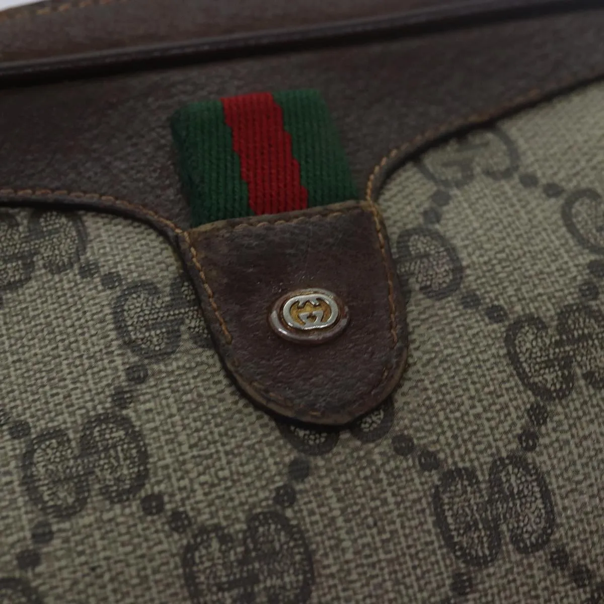 GUCCI GG Supreme Shoulder Bag PVC Leather Beige 156 02 066 bs15442