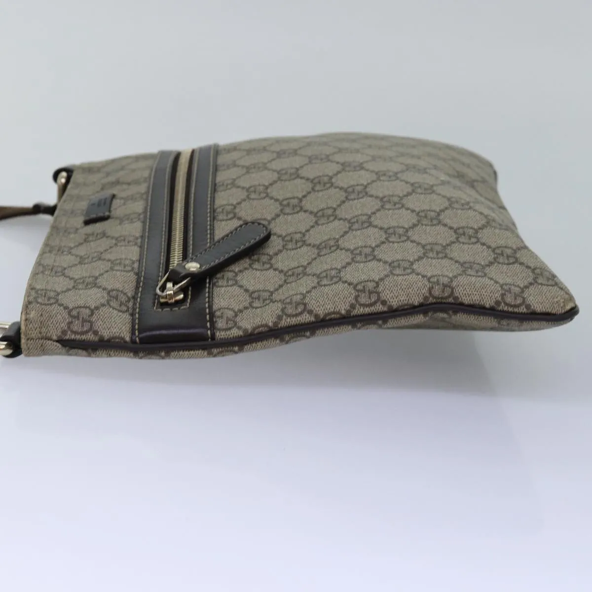 GUCCI GG Supreme Shoulder Bag PVC Leather Beige 295257 th5026