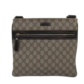 GUCCI GG Supreme Shoulder Bag PVC Leather Beige 295257 th5026