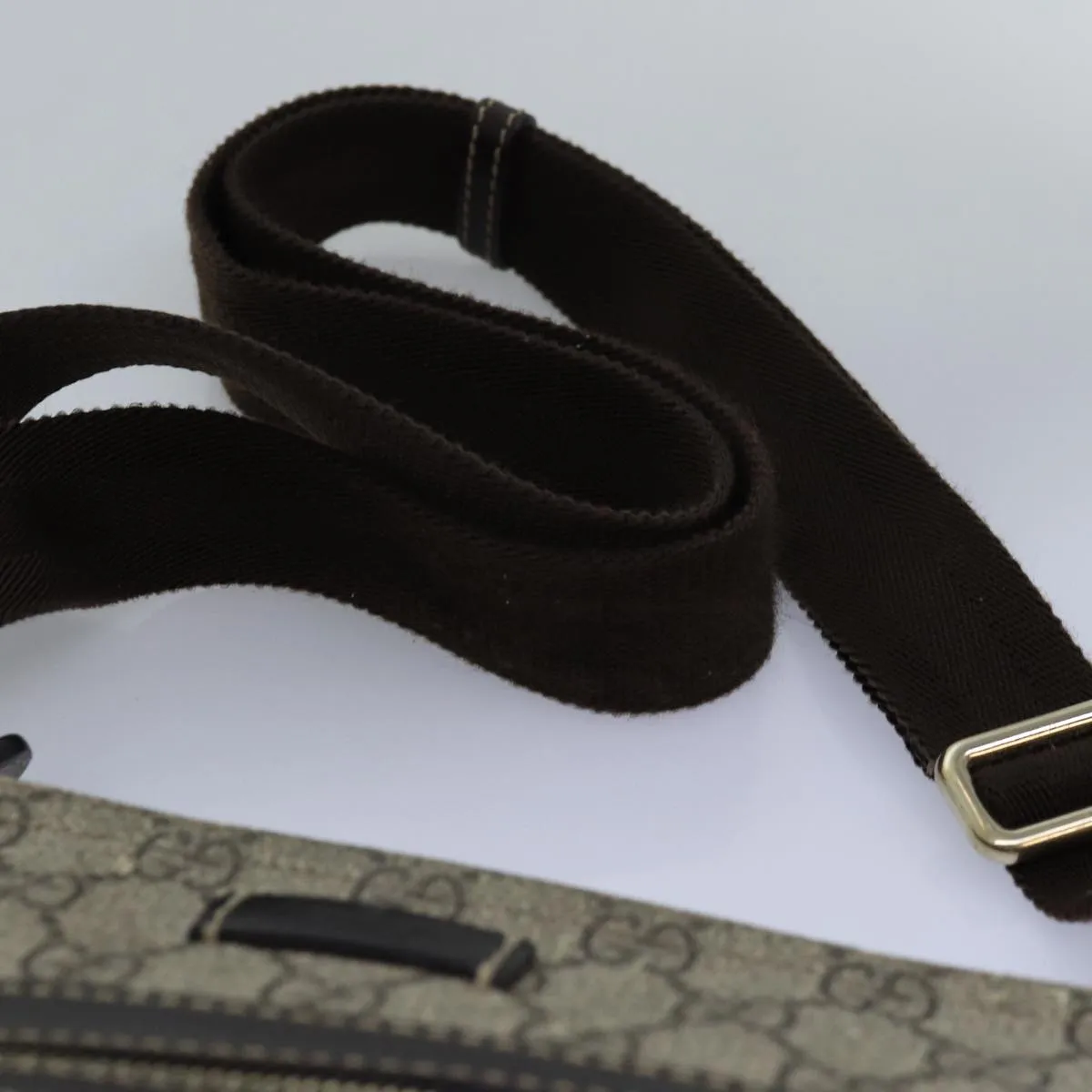 GUCCI GG Supreme Shoulder Bag PVC Leather Beige 295257 th5026