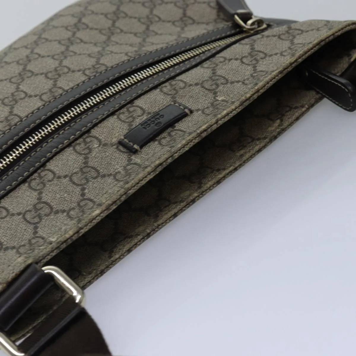 GUCCI GG Supreme Shoulder Bag PVC Leather Beige 295257 th5026