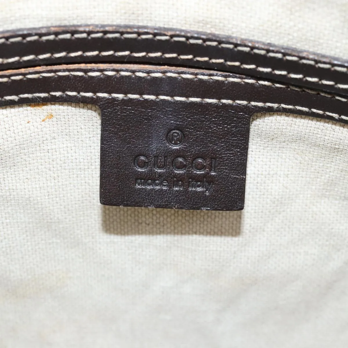GUCCI GG Supreme Shoulder Bag PVC Leather Beige 295257 th5026