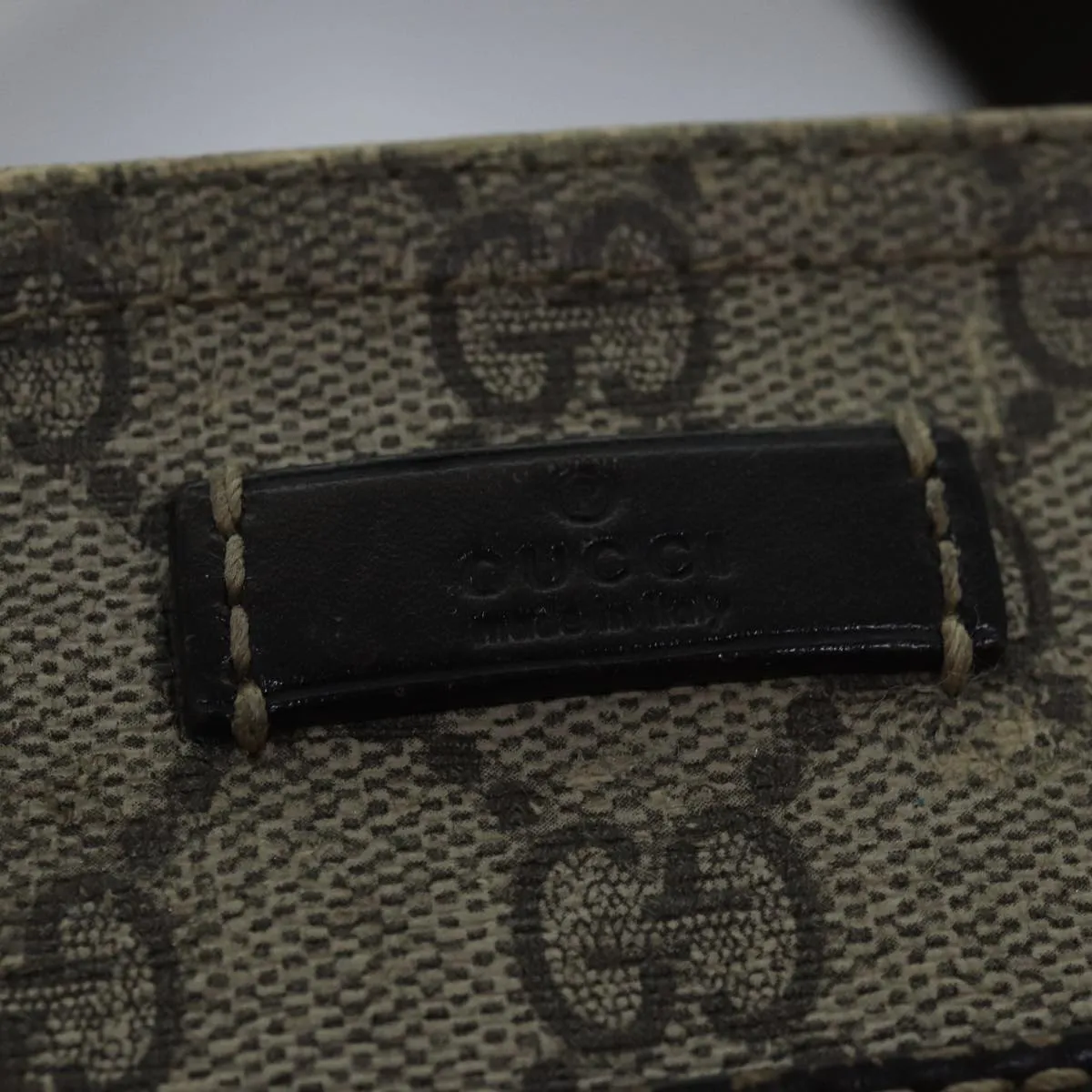 GUCCI GG Supreme Shoulder Bag PVC Leather Beige 295257 th5026