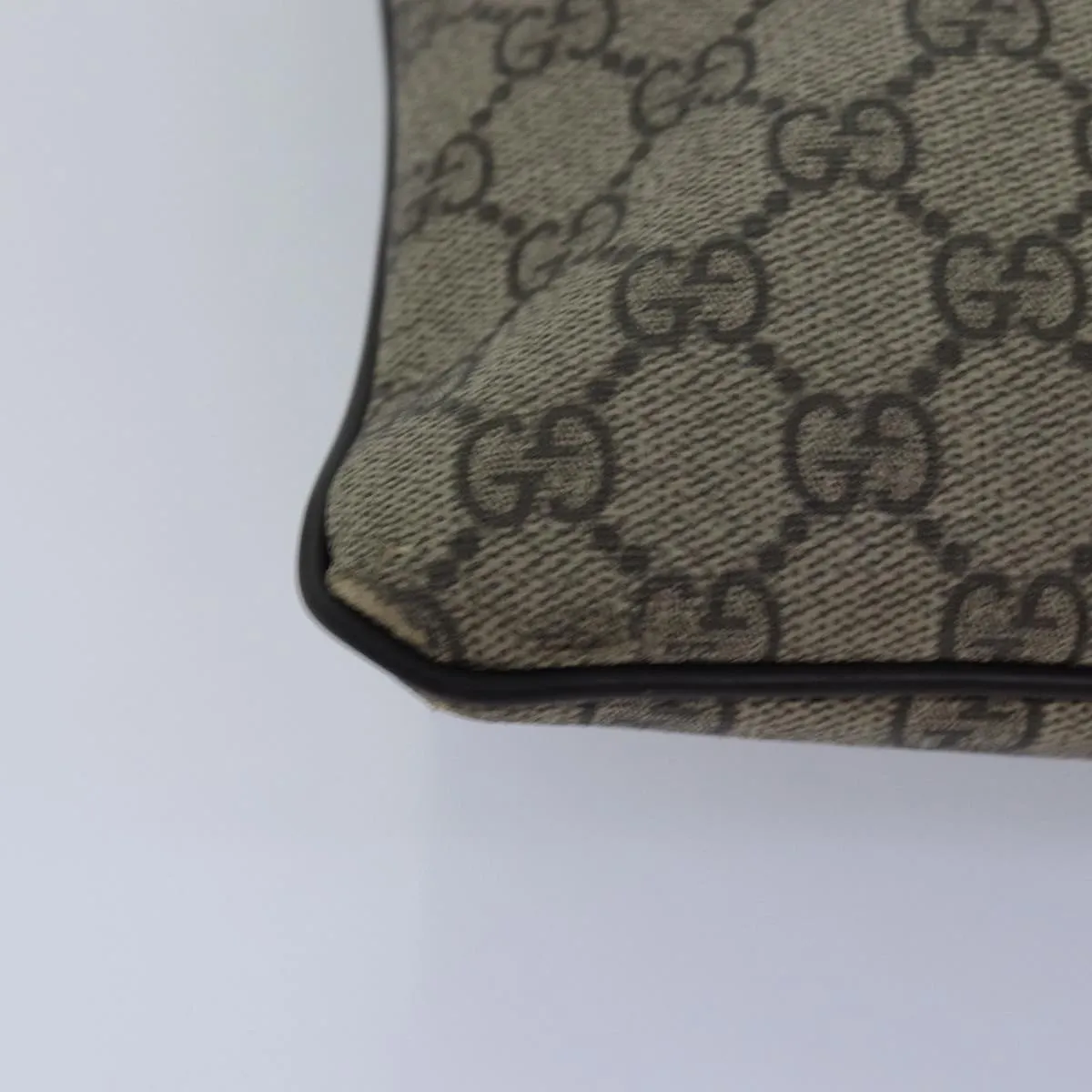 GUCCI GG Supreme Shoulder Bag PVC Leather Beige 295257 th5026