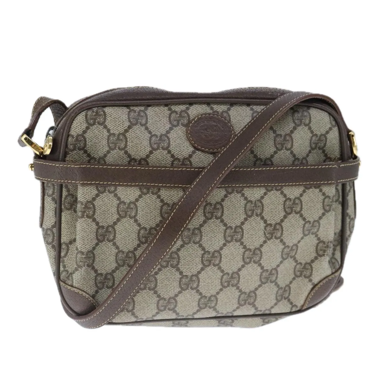 GUCCI GG Supreme Shoulder Bag PVC Leather Beige ep6706
