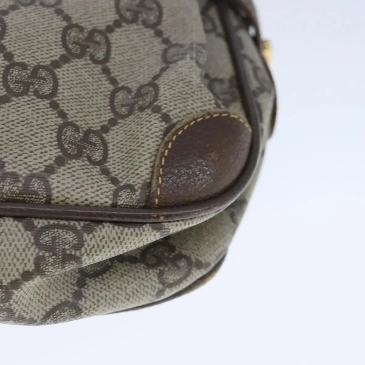 GUCCI GG Supreme Shoulder Bag PVC Leather Beige ep6706