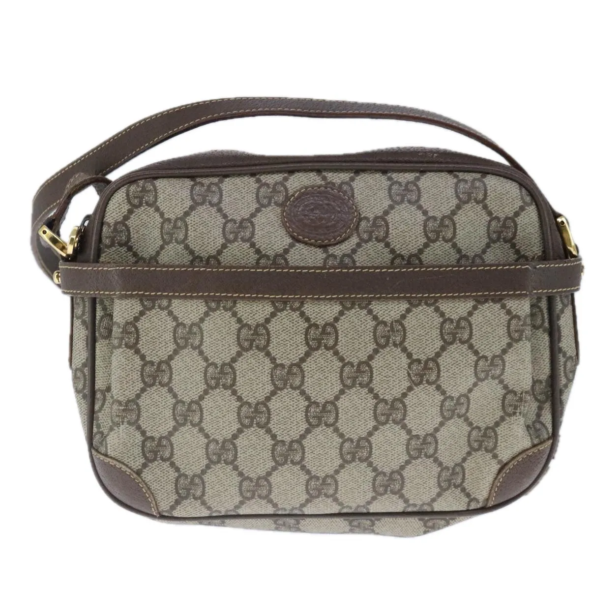 GUCCI GG Supreme Shoulder Bag PVC Leather Beige ep6706