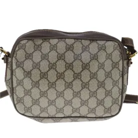 GUCCI GG Supreme Shoulder Bag PVC Leather Beige ep6706
