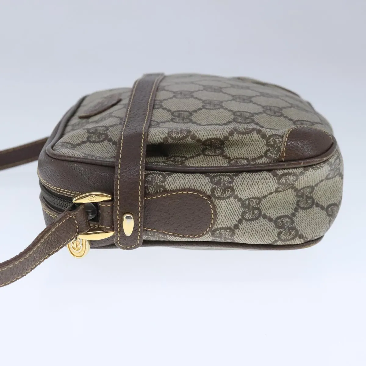 GUCCI GG Supreme Shoulder Bag PVC Leather Beige ep6706