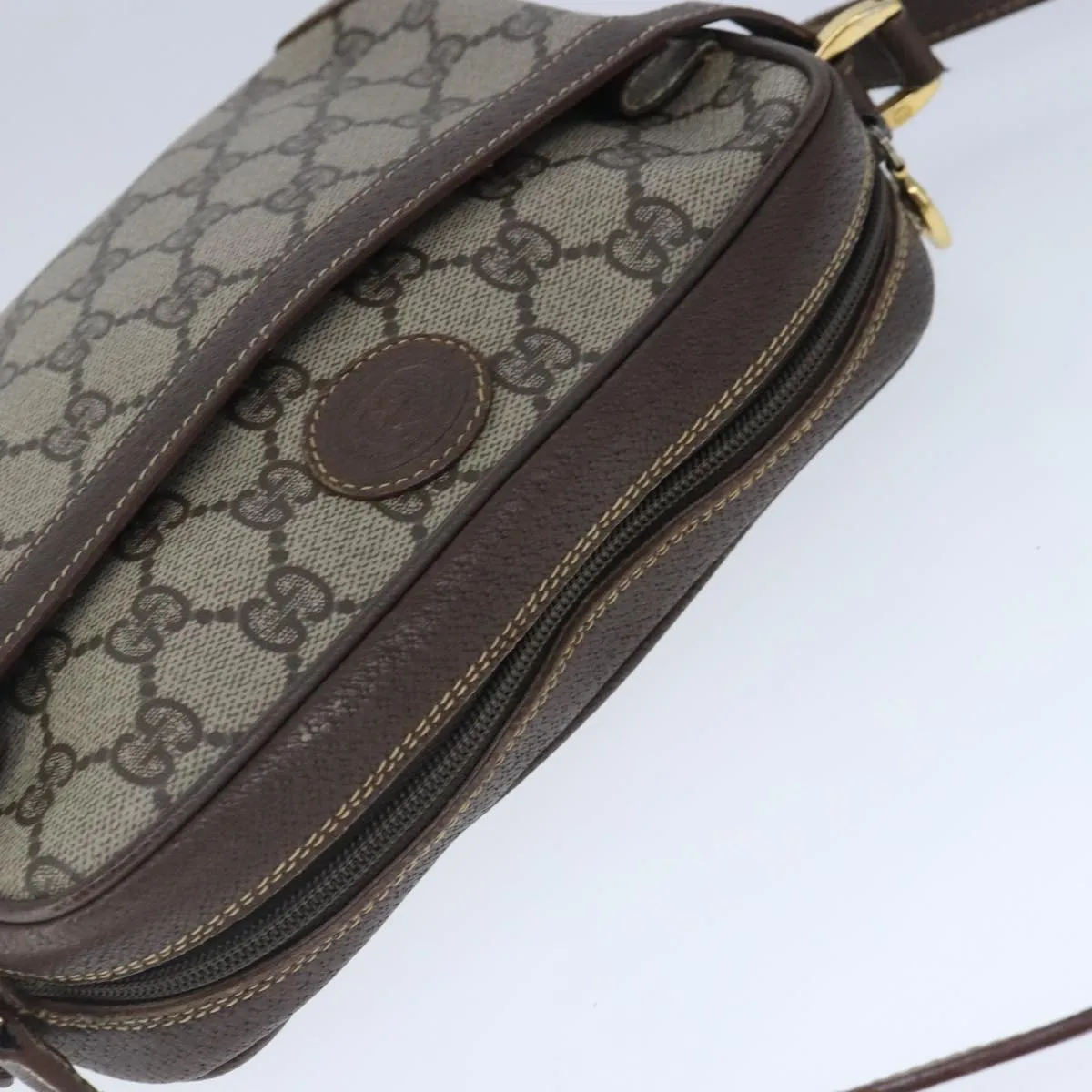 GUCCI GG Supreme Shoulder Bag PVC Leather Beige ep6706