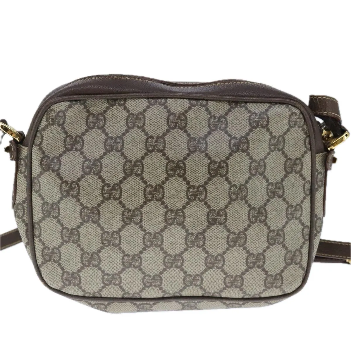 GUCCI GG Supreme Shoulder Bag PVC Leather Beige ep6706