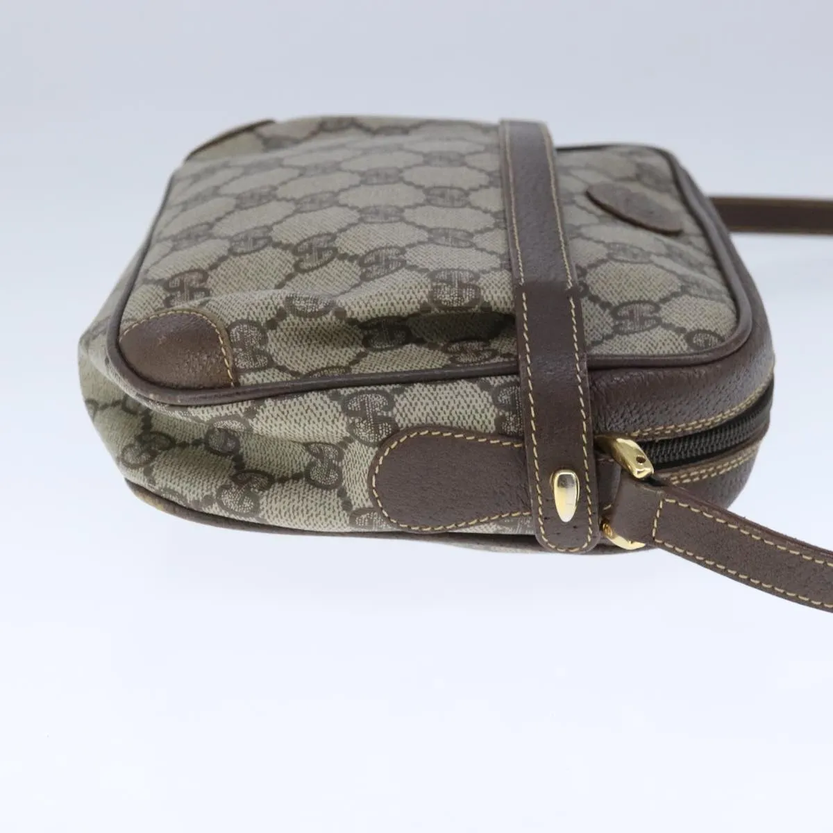 GUCCI GG Supreme Shoulder Bag PVC Leather Beige ep6706