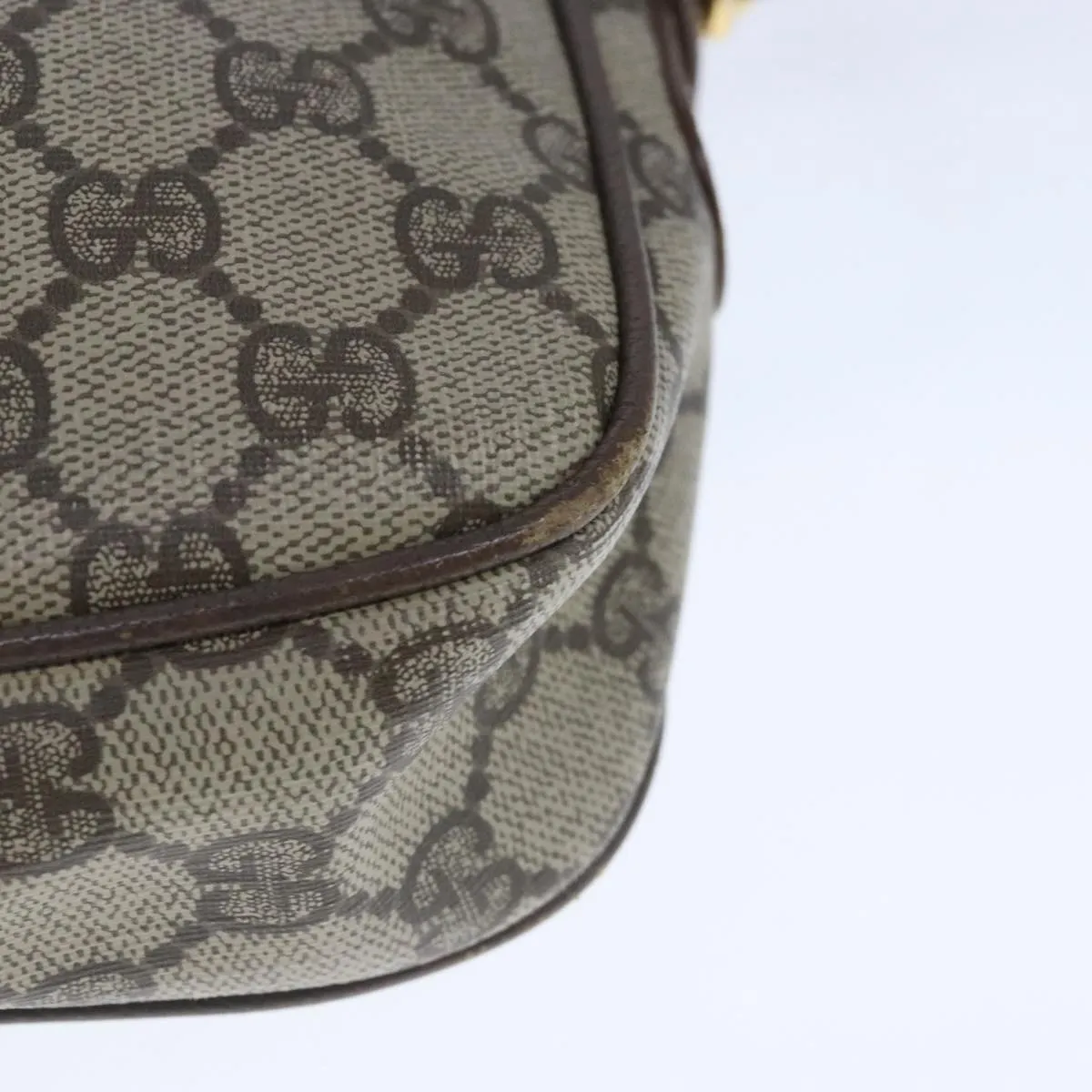 GUCCI GG Supreme Shoulder Bag PVC Leather Beige ep6706