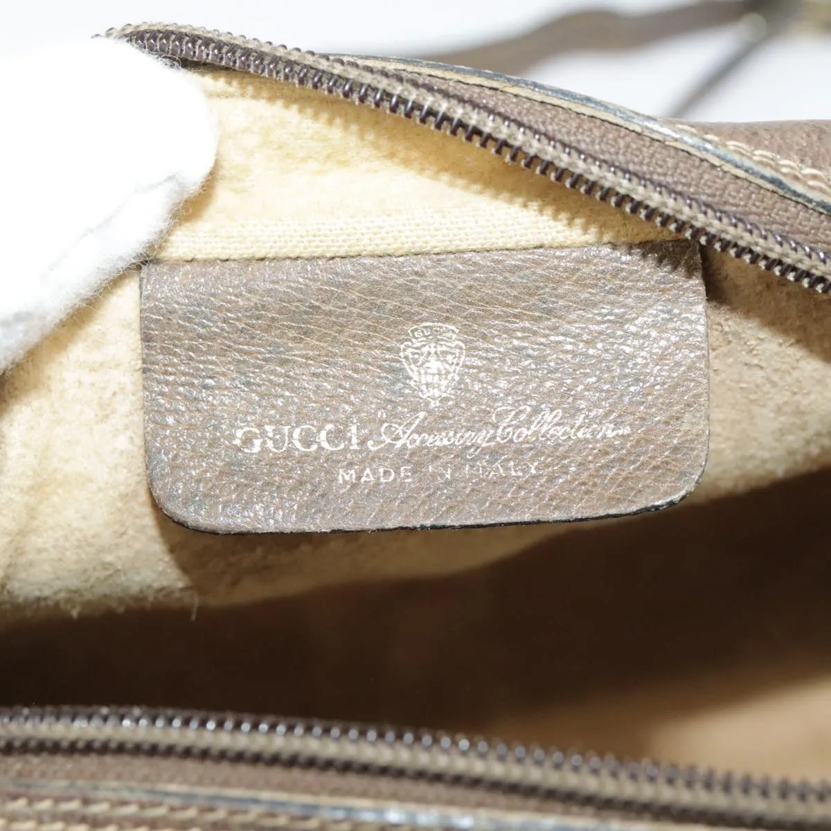 GUCCI GG Supreme Web Sherry Line Shoulder Bag PVC Beige 56 02 004 95827
