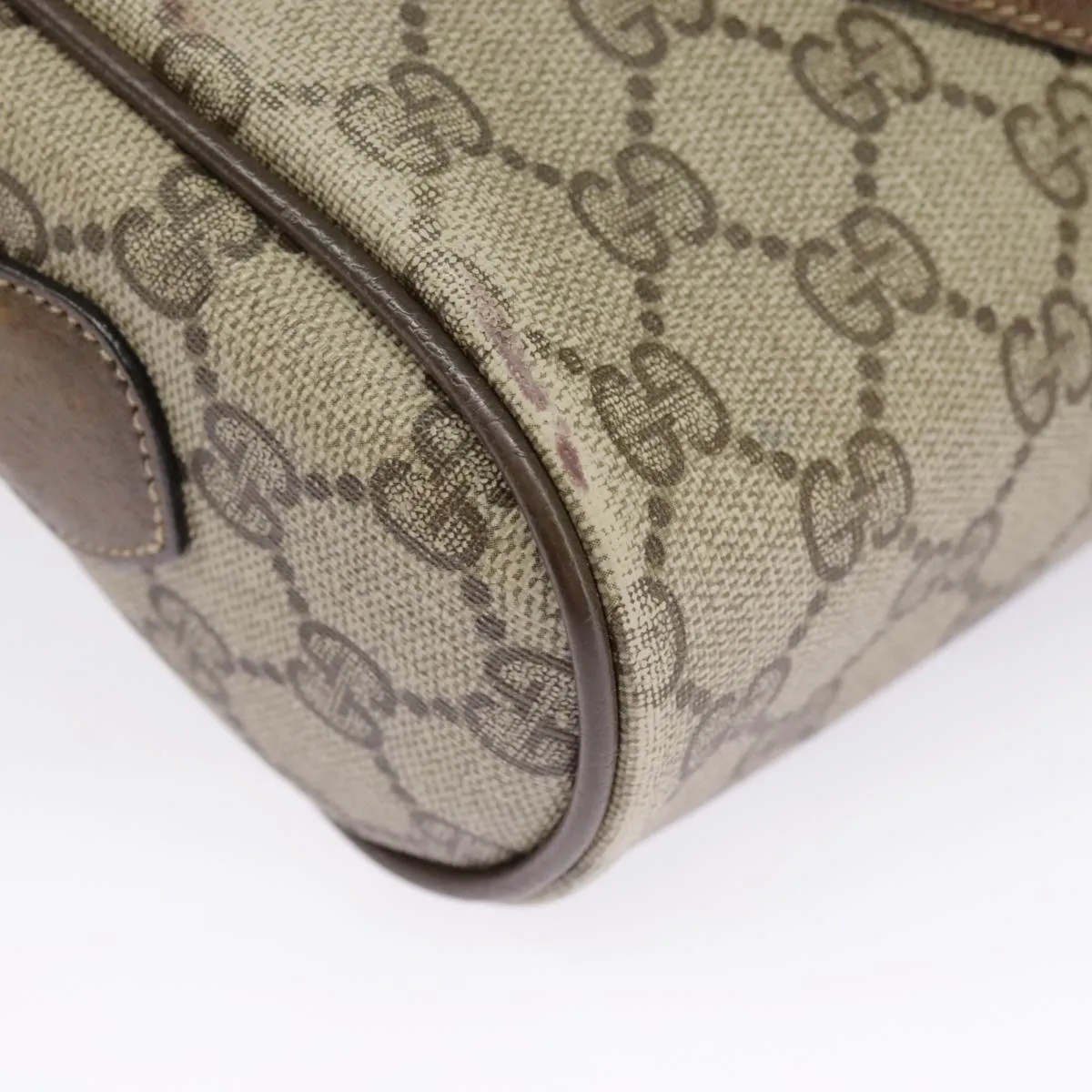 GUCCI GG Supreme Web Sherry Line Shoulder Bag PVC Beige 56 02 004 95827