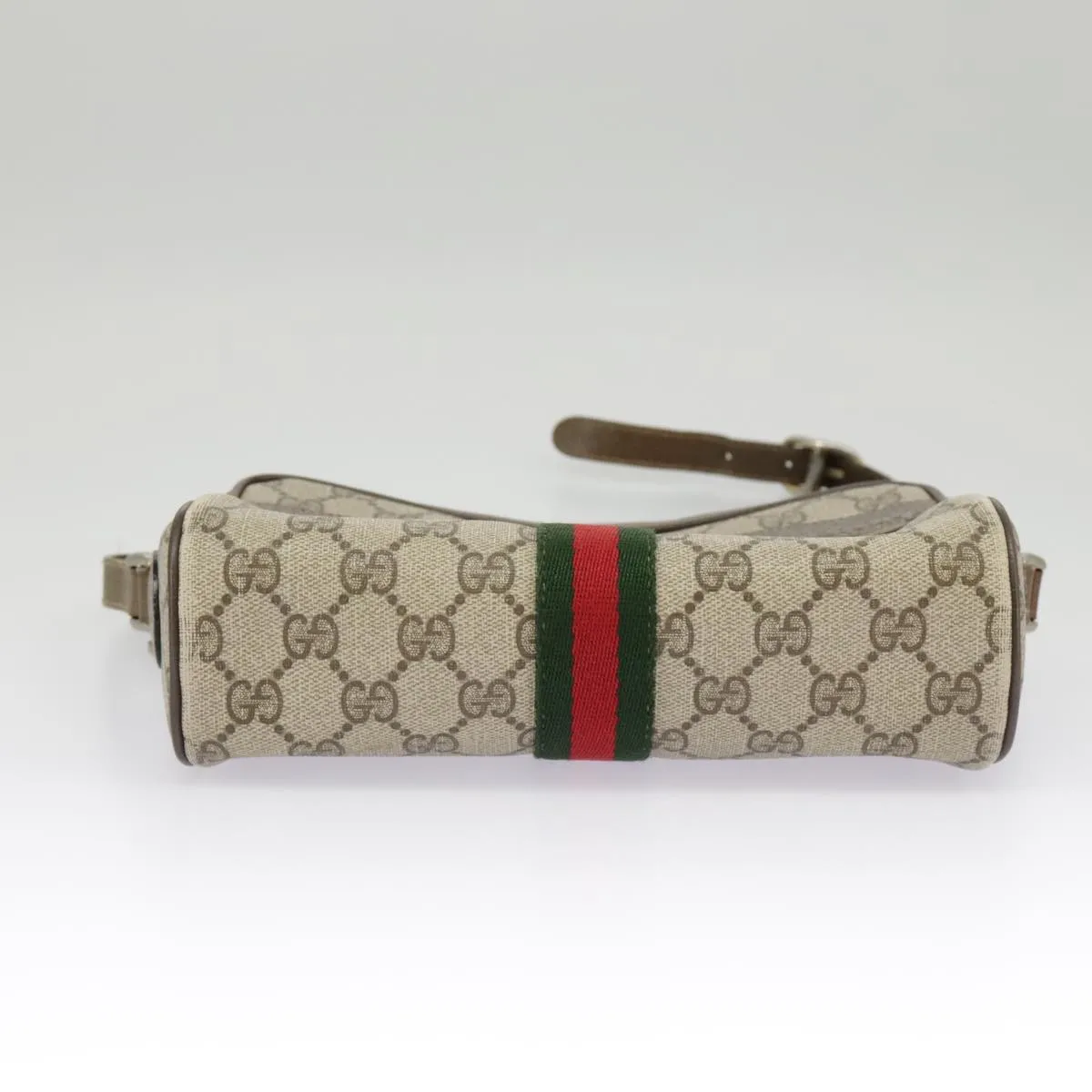 GUCCI GG Supreme Web Sherry Line Shoulder Bag PVC Beige 56 02 004 95827