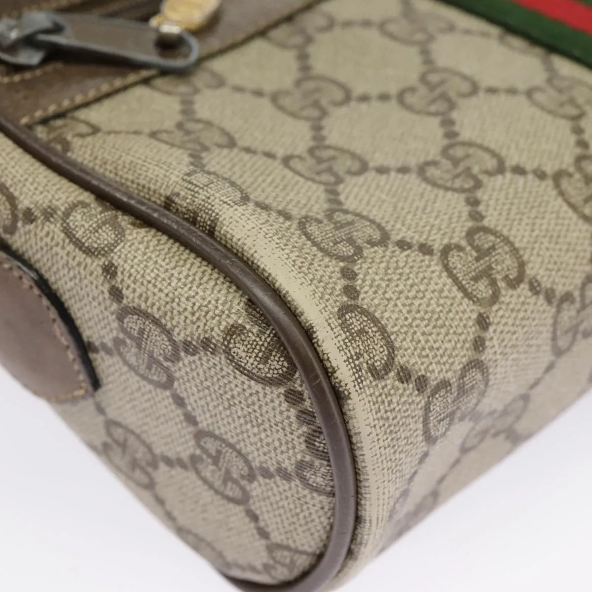 GUCCI GG Supreme Web Sherry Line Shoulder Bag PVC Beige 56 02 004 95827