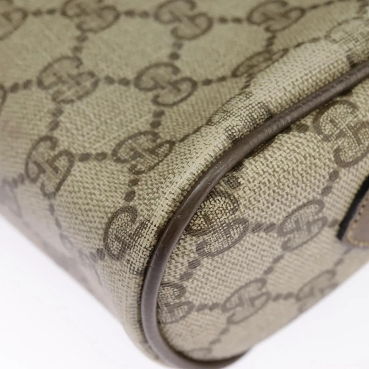 GUCCI GG Supreme Web Sherry Line Shoulder Bag PVC Beige 56 02 004 95827