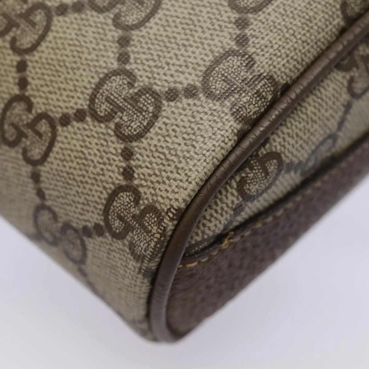 GUCCI GG Supreme Web Sherry Line Shoulder Bag PVC Beige 89 02 032 89030